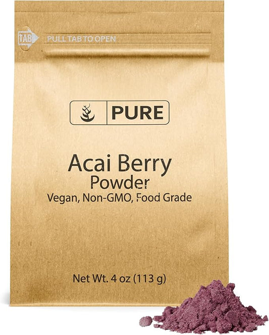 PURE ORIGINAL INGREDIENTS Acai Berry Powder, 4 oz, Superfood, Vegan, Non-GMO, Gluten Free