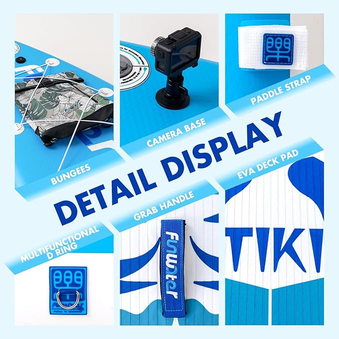 FunWater Inflatable Ultra-Light Stand Up Paddle Board for All Skill Levels with Premium SUP Paddleboard Accessories,Non-Slip Comfort Deck for Youth & Adults