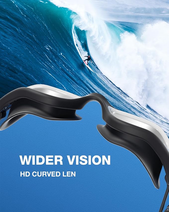 ZIONOR G1 Lite Swim Goggles with Swim Cap Comfortable Anti-fog Swimming Goggles Cap Set for Adult Men Women