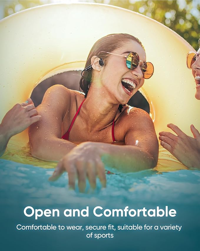 Swimming Headphones IP68 Waterproof, Bone Conduction Headphones MP3 Player Built-in 32G Memory, Bluetooth 5.4 Wireless Headset, Open Earphones Sports Suitable for Running, Cycling, Exercise