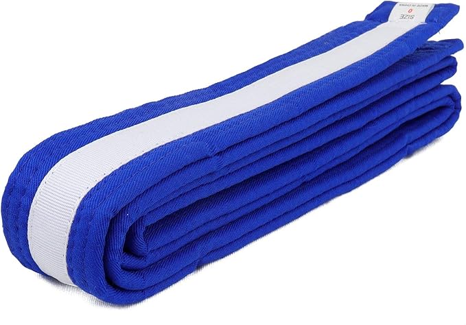 AAMA Color Belts with White Stripe for Martial Arts - Taekwondo Karate Judo