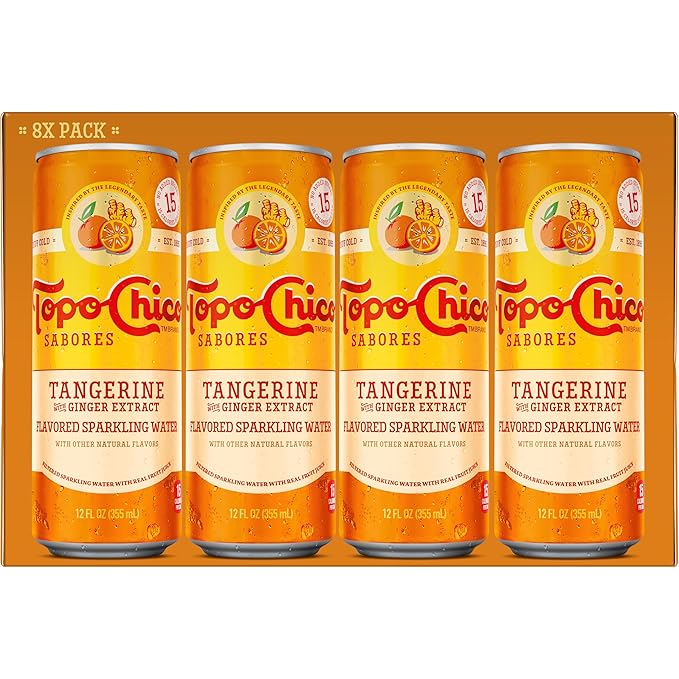 Topo Chico Sabores Tangerine with Ginger Extract 12oz 8pk