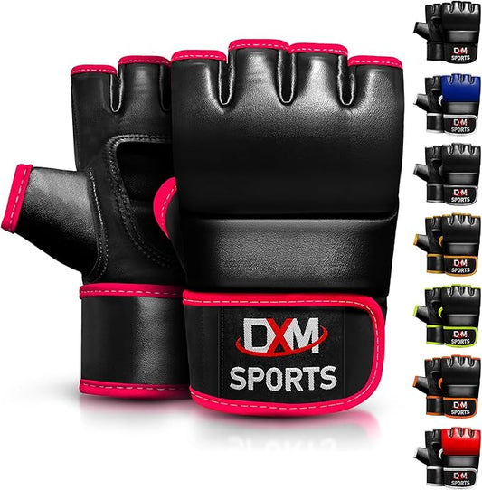 DXM SPORTS MMA Gloves for Men & Women, Martial Arts Bag Gloves, Kickboxing Gloves with Open Palms, Boxing Gloves for Punching Bag, Sparring, Muay Thai, MMA