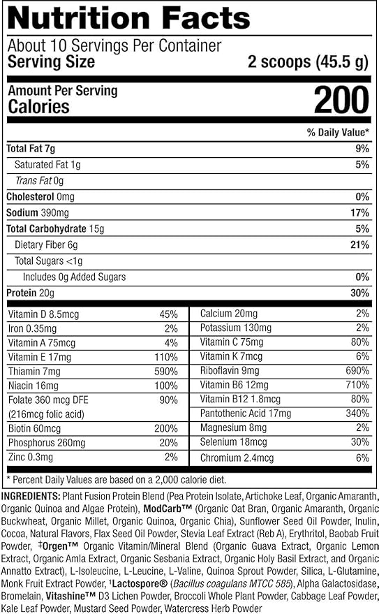 PlantFusion Complete Meal Replacement Shake - Plant Based Protein Powder with Superfoods, Greens & Probiotics - Vegan, Gluten Free, Soy Free, Non-Dairy, No Sugar, Non-GMO - Chocolate Caramel 1 lb