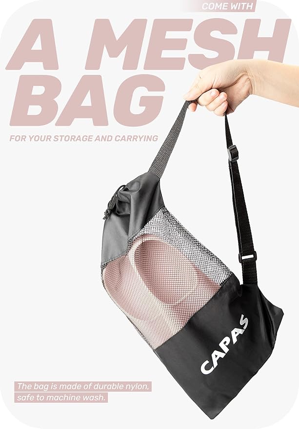 CAPAS Swim Training Fins Comfortable Silicone Lap Swimming Short Blade Floating Flippers with Mesh Bag for Adult Men Women Build Leg Strength