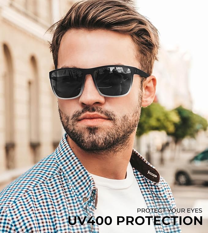 KALIYADI Polarized Sunglasses for Men, Lightweight Sun Glasses with UV Protection for Driving Fishing Golf
