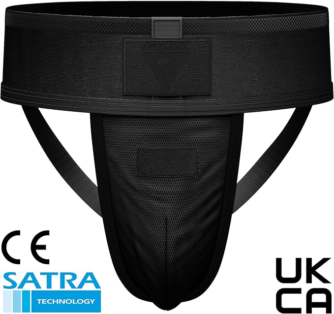RDX Groin Protector Cup Men, Boxing Kickboxing MMA Muay Thai Sparring Groin Guard, Ventilated Adjustable,Karate Fighting Training, Underwear Jiu Jitsu BJJ Protection, Boys Youth