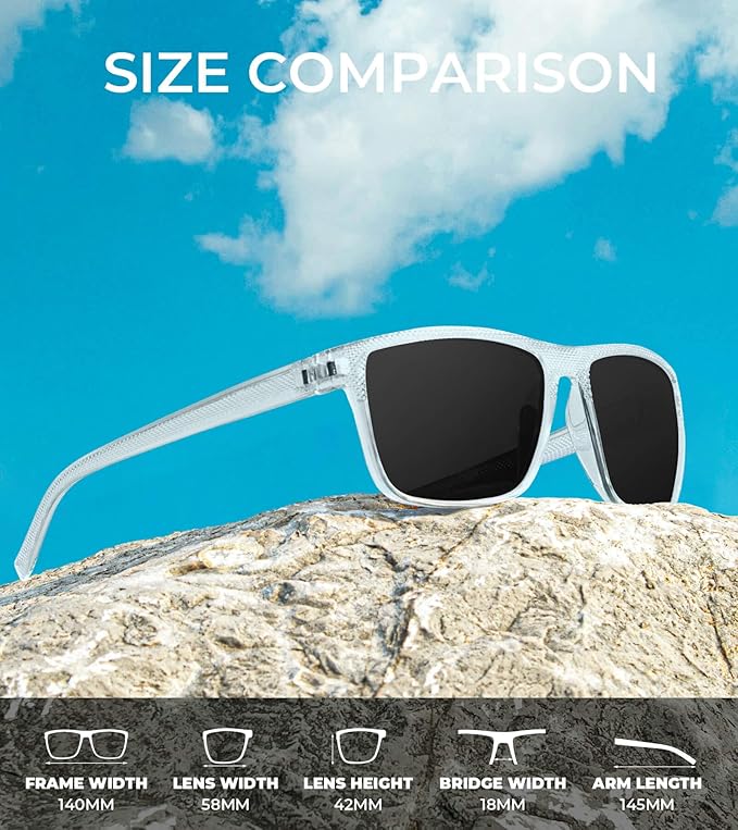 KALIYADI Polarized Sunglasses for Men, Lightweight Sun Glasses with UV Protection for Driving Fishing Golf