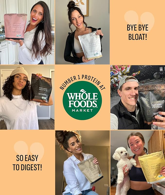 Truvani Vegan Pea Protein Powder | Peanut Butter | 32.7g Organic Plant Based Protein | 1 Serving | Keto | Gluten & Dairy Free | Low Carb | No Added Sugar