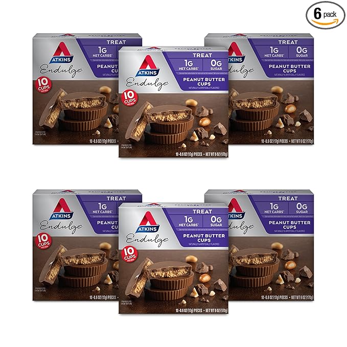 Atkins Endulge Peanut Butter Cups, Dessert Favorite, Low Carb, 0g Sugar, 60 Count