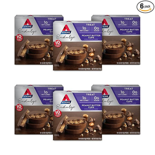 Atkins Endulge Peanut Butter Cups, Dessert Favorite, Low Carb, 0g Sugar, 60 Count
