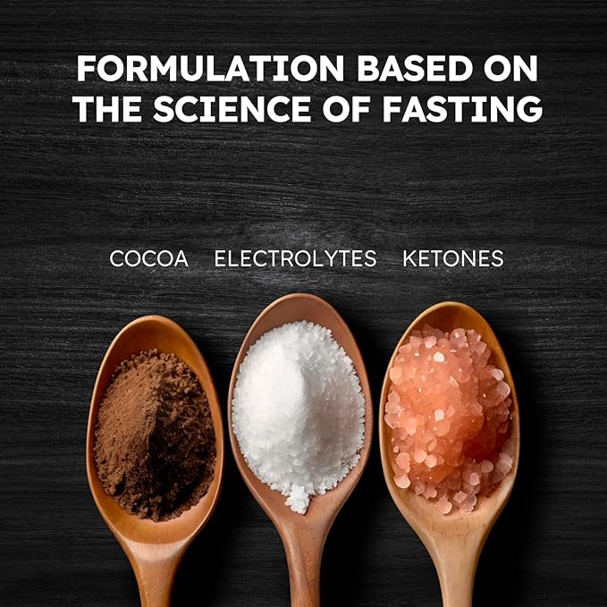 Chocolate Electrolytes Fasting Supplement – Crave Killer, Hydration & Energy – Zero-Sugar, Plus Ketones & Organic Cocoa.