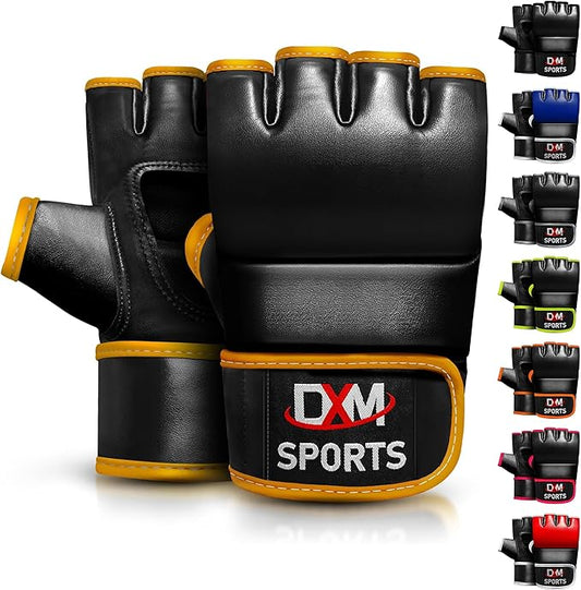 DXM SPORTS MMA Gloves for Men & Women, Martial Arts Bag Gloves, Kickboxing Gloves with Open Palms, Boxing Gloves for Punching Bag, Sparring, Muay Thai, MMA