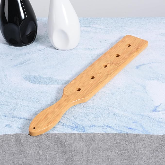 Bamboo Wood Paddle, 14 Inch Wooden Paddle with Airflow Holes