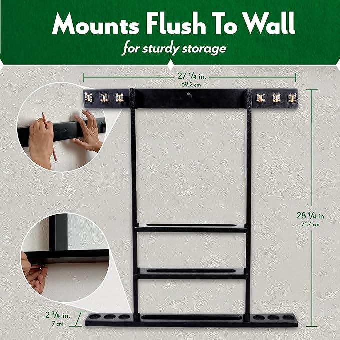 Iszy Billiards Pool Cue Rack - Billiard Pool Stick and Ball Holder Only - 100% Wood Wall Mount Holds 6 Cues and 16 Balls - Pool Table Accessories, Oak