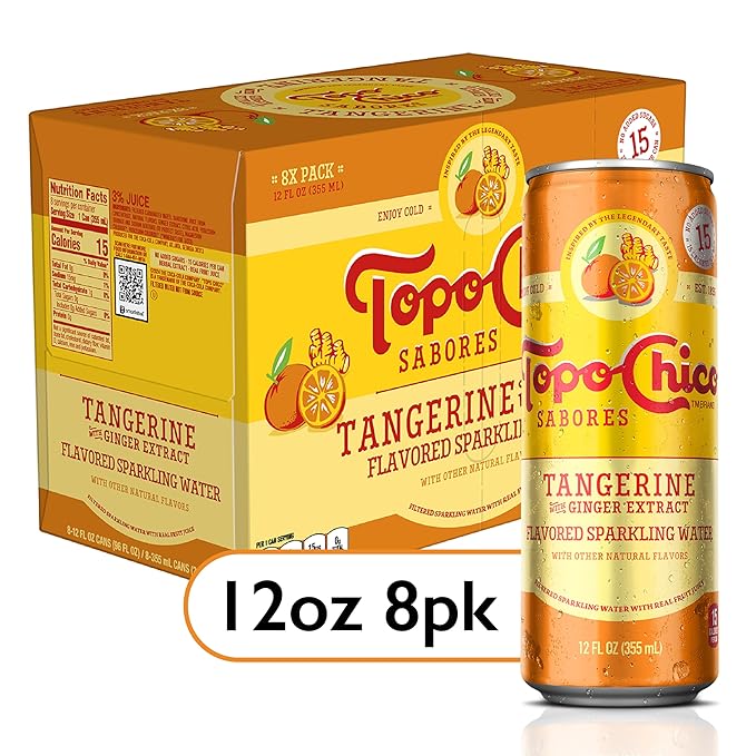 Topo Chico Sabores Tangerine with Ginger Extract 12oz 8pk