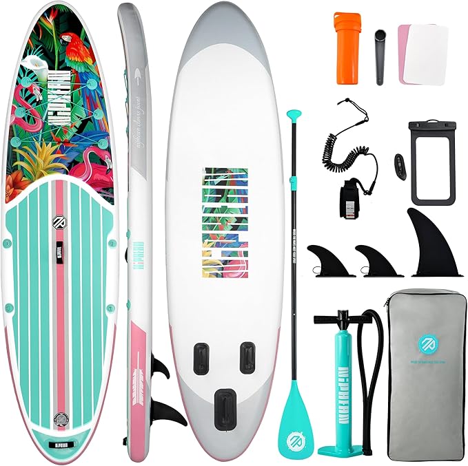 Niphean Inflatable Stand Up Paddle Board with SUP Accessories, Anti-Slip EVA Deck, 10’6’’ Inflatable Paddle Boards for Adults & Youth of All Skill Levels