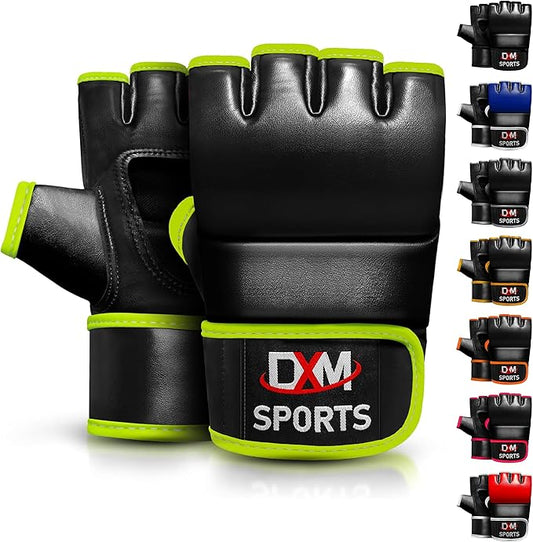 DXM SPORTS MMA Gloves for Men & Women, Martial Arts Bag Gloves, Kickboxing Gloves with Open Palms, Boxing Gloves for Punching Bag, Sparring, Muay Thai, MMA