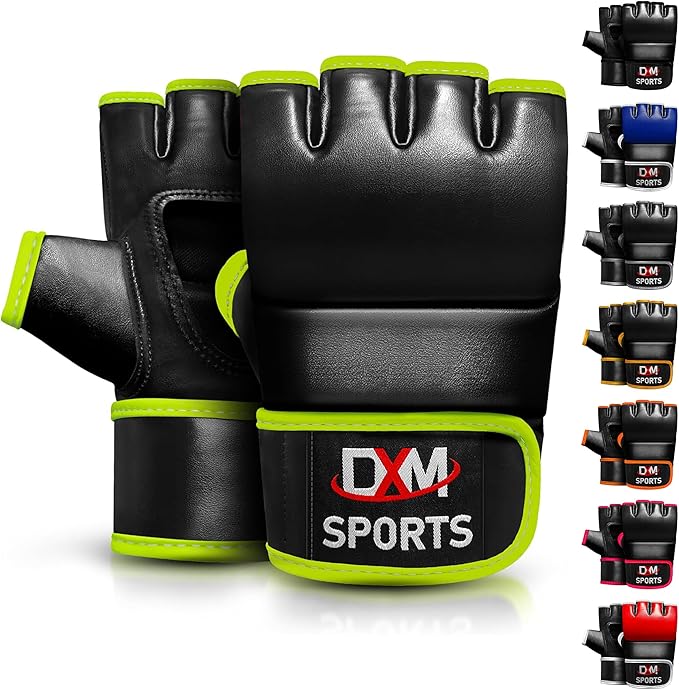 DXM SPORTS MMA Gloves for Men & Women, Martial Arts Bag Gloves, Kickboxing Gloves with Open Palms, Boxing Gloves for Punching Bag, Sparring, Muay Thai, MMA