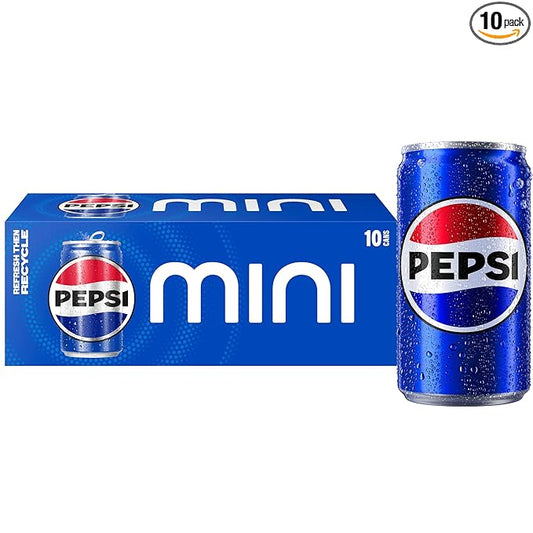 Pepsi Soda, 7.5 Ounce Mini Cans, (10 Pack) (Packaging May Vary)