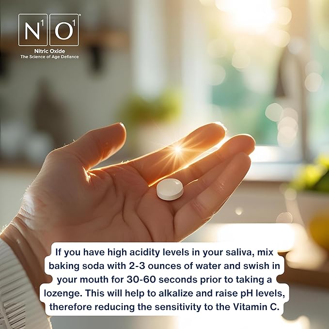 Nitric Oxide Lozenges for Heart Health Support - Dietary Supplement for Blood Flow, Oxygenation and Blood Pressure - 120 Count