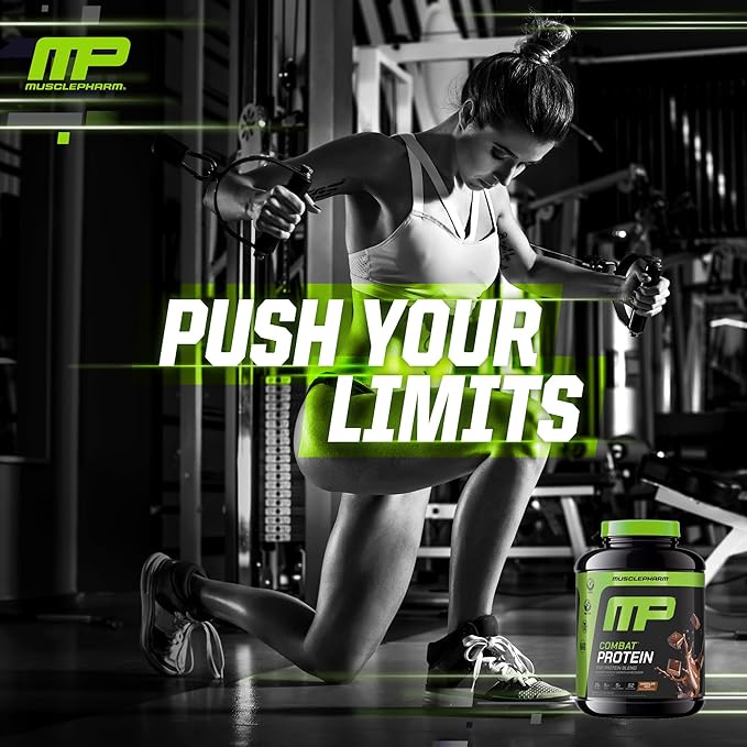 MusclePharm Combat Protein Powder, Chocolate Milk Flavor, Fuels Muscles for Productive Workouts, 5 Protein Sources including Whey Protein Isolate & Egg Albumin, Gluten Free, 4.2 lb, 52 Servings