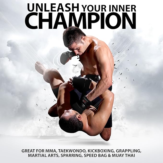 DXM SPORTS MMA Gloves for Men & Women, Martial Arts Bag Gloves, Kickboxing Gloves with Open Palms, Boxing Gloves for Punching Bag, Sparring, Muay Thai, MMA