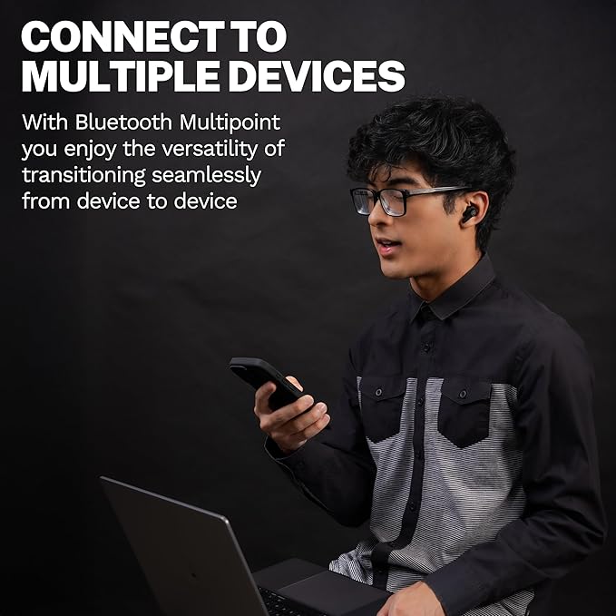 JLab Go Pods ANC True Wireless Bluetooth Earbuds & Charging Case, Hybrid Active Noise canceling + Be Aware for Safe Listening, 26+ Hours Total Playtime, Clear Calls, Custom Sound via App, Black