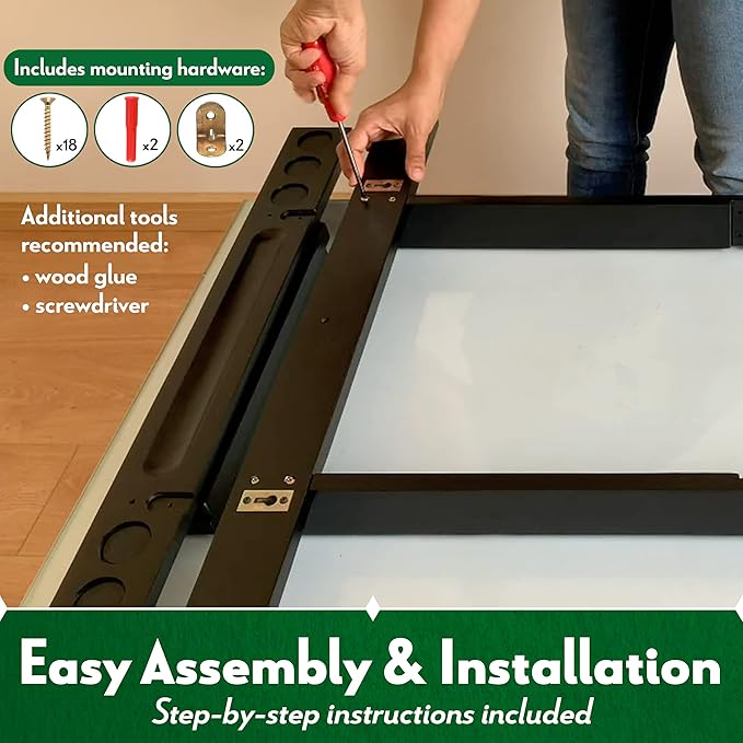 Iszy Billiards Pool Cue Rack - Billiard Pool Stick and Ball Holder Only - 100% Wood Wall Mount Holds 6 Cues and 16 Balls - Pool Table Accessories, Mahogany