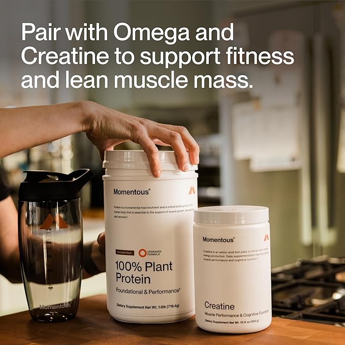 Momentous Vegan Protein Powder - 20 g Plant-Based Protein - NSF Certified for Sport - Gluten-Free - Non-GMO - 22 Servings for Essential Everyday Use - Vanilla Spice