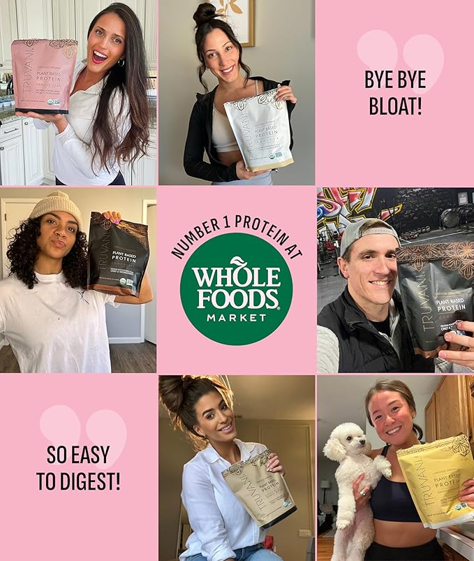 Truvani Vegan Pea Protein Powder | Strawberry | 20g Organic Plant Based Protein | 20 Servings | Keto | Gluten & Dairy Free | Low Carb | No Added Sugar