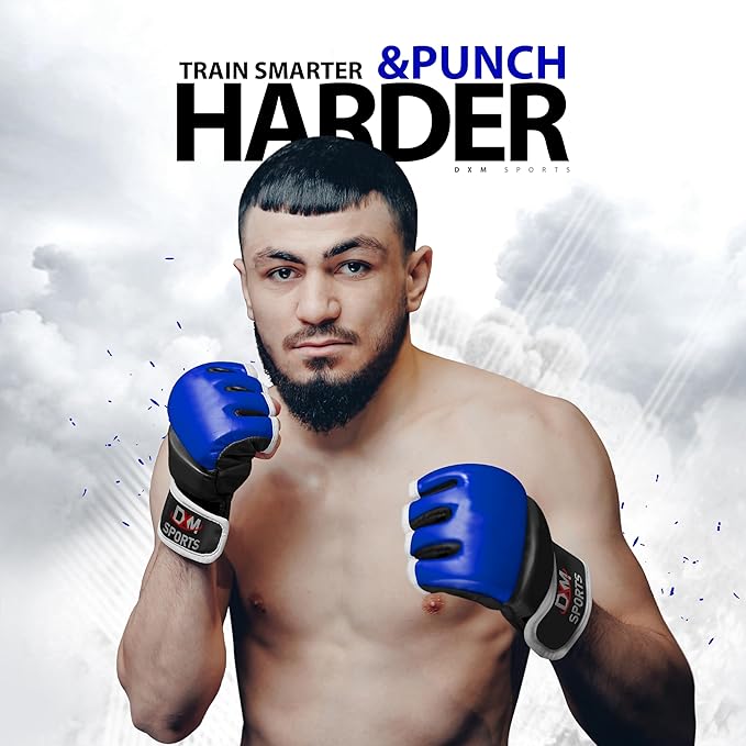 DXM SPORTS MMA Gloves for Men & Women, Martial Arts Bag Gloves, Kickboxing Gloves with Open Palms, Boxing Gloves for Punching Bag, Sparring, Muay Thai, MMA