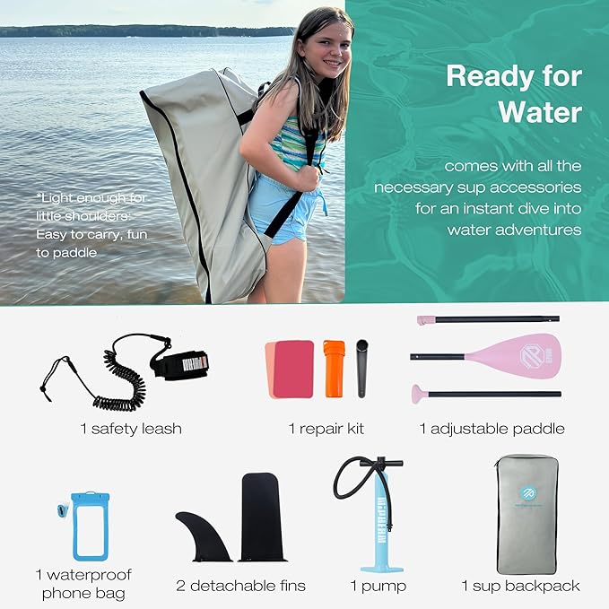 Niphean Inflatable Stand Up Paddle Board with SUP Accessories, Anti-Slip EVA Deck, 10’6’’ Inflatable Paddle Boards for Adults & Youth of All Skill Levels