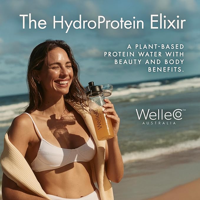 WelleCo HydroProtein Elixir, Potassium Electrolyte Powder with 15g Vegan Protein for Energy, Healthy Hair, Skin & Nails, Easy to Digest Powdered Electrolytes, Passionfruit, 9.5oz Jar