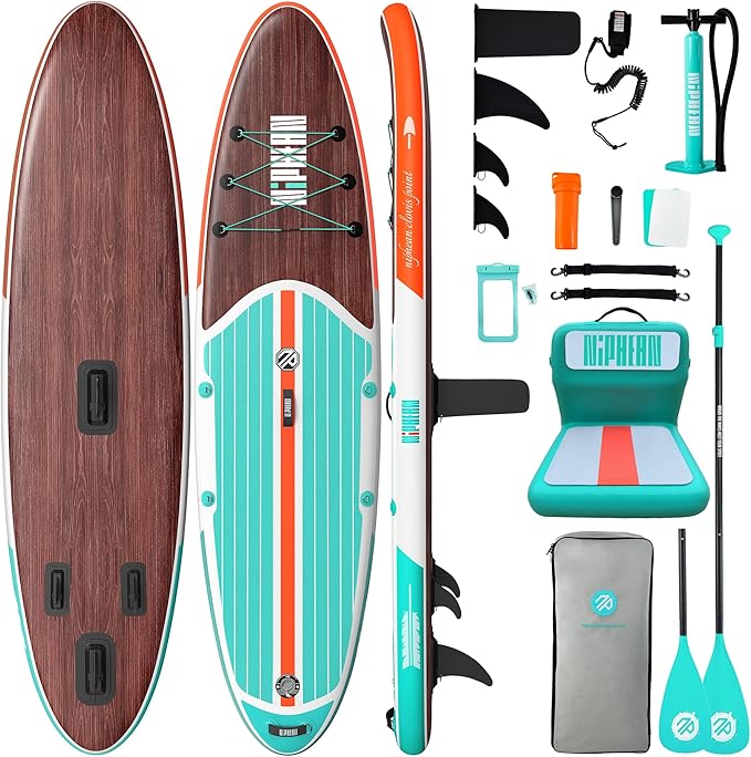 Niphean Inflatable Stand Up Paddle Board with SUP Accessories, Anti-Slip EVA Deck, 10’6’’ Inflatable Paddle Boards for Adults & Youth of All Skill Levels