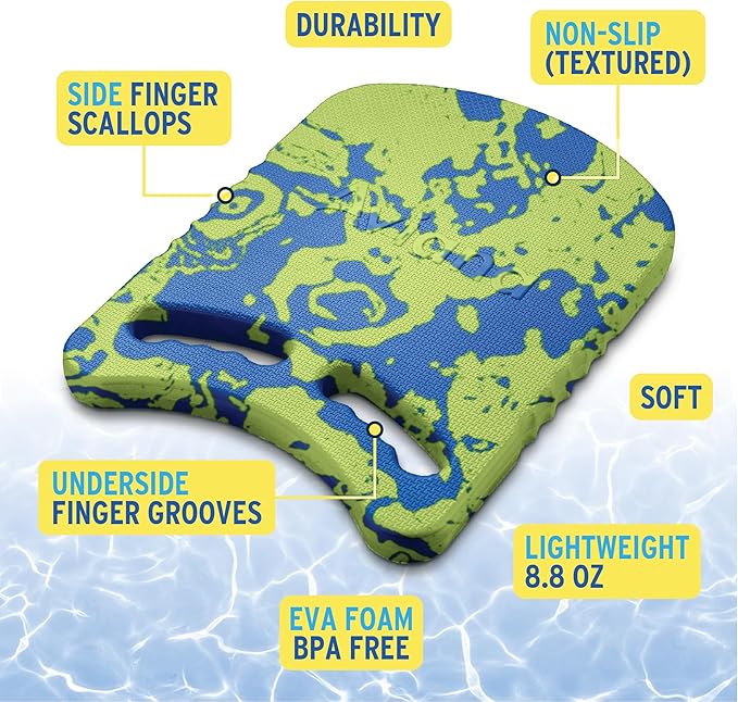 Junior Kickboard Buoy for Youth Children & Toddlers Swimming Aid & Exercise Training Board for Kids to Learn to Swim with Kick Boards in Pool BPA Free