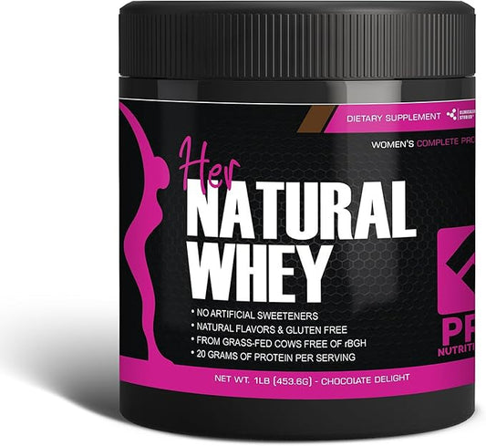 Whey Protein Powder for Women - Supports Lean Muscle Mass - Low Carb - Gluten Free - Grass Fed and Rbgh Hormone Free (16 Ounces (Pack of 1), Chocolate Delight)