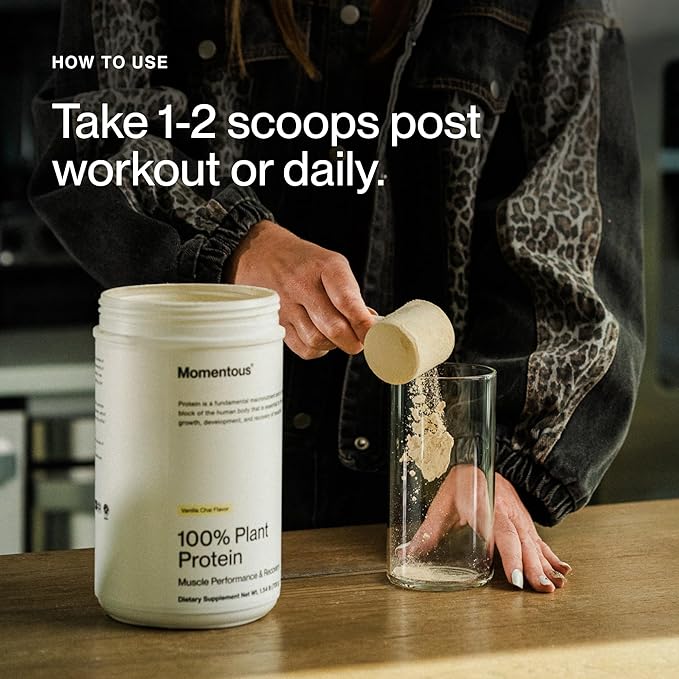 Momentous Vegan Protein Powder - 20 g Plant-Based Protein - NSF Certified for Sport - Gluten-Free - Non-GMO - 22 Servings for Essential Everyday Use - Chocolate