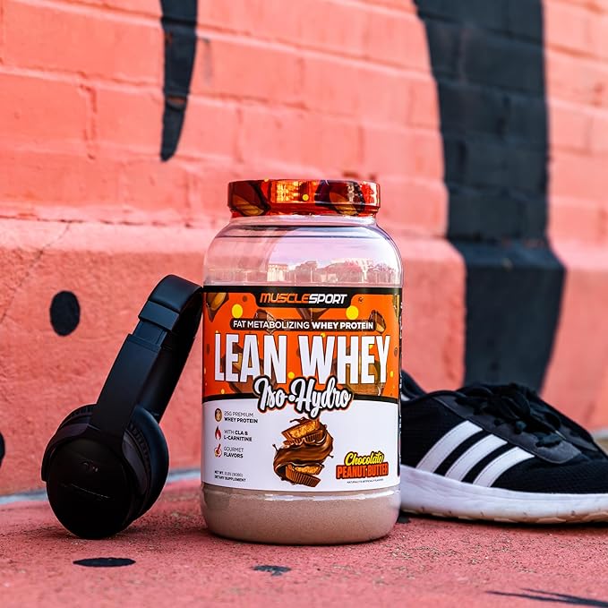 Musclesport Lean Whey Revolution™ Protein Powder - Whey Protein Isolate - Low Calorie, Low Carb, Low Fat, Incredible Flavors - 25g Protein per Scoop - 5lb Chocolate Peanut Butter
