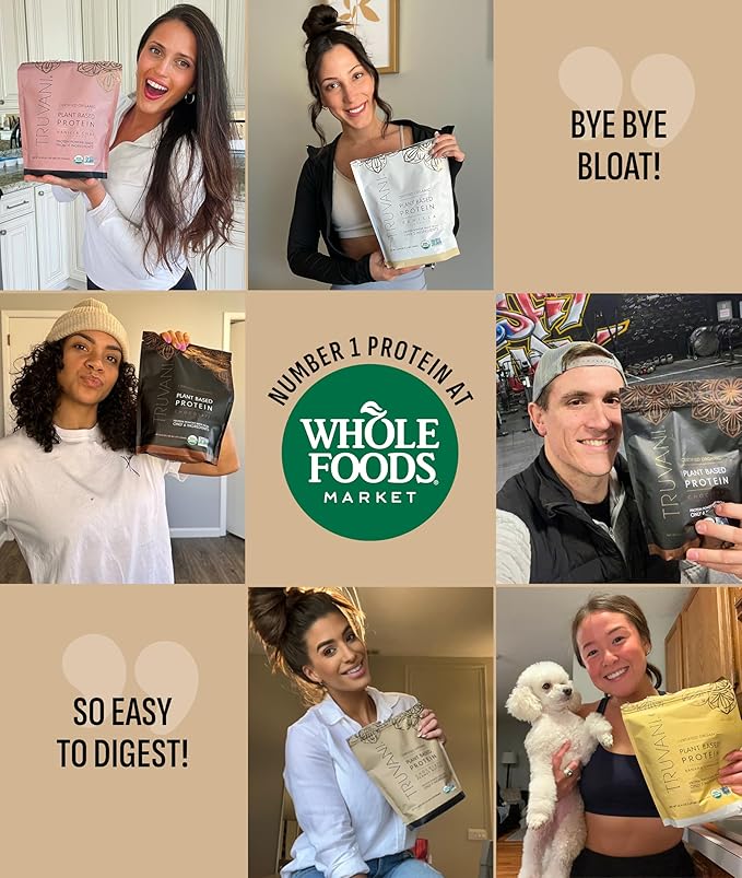 Truvani Vegan Pea Protein Powder | Chocolate Peanut Butter | 20g Organic Plant Based Protein | 1 Serving | Keto | Gluten & Dairy Free | Low Carb | No Added Sugar