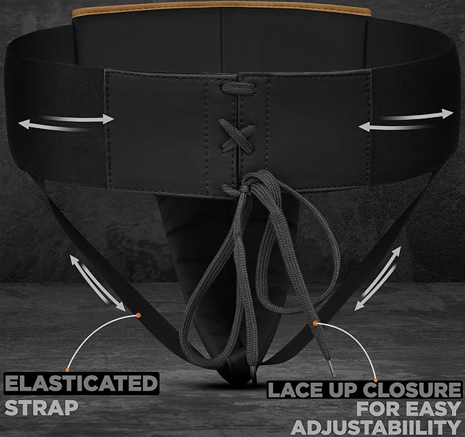 RDX Groin Protector for Boxing, Muay Thai, Kickboxing and MMA Fighting, Maya Hide Leather Abdo Gear for Martial Arts Training, Men Jockstrap Abdominal Protector for Sparring, Taekwondo and Grappling