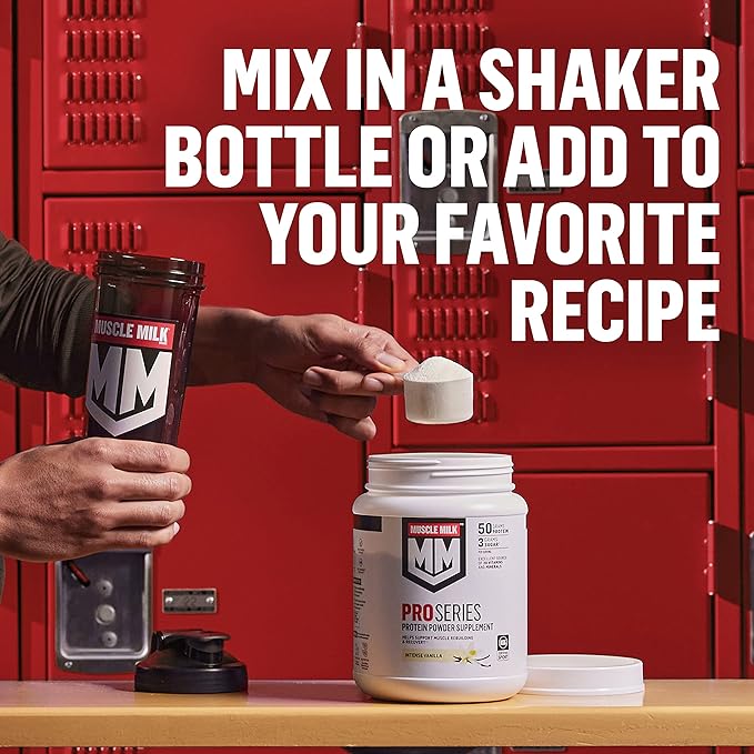 Muscle Milk Pro Series Protein Powder Supplement, Knockout Chocolate, 5 Pound, 28 Servings, 50g Protein, 3g Sugar, 20 Vitamins & Minerals, NSF Certified for Sport, Workout Recovery