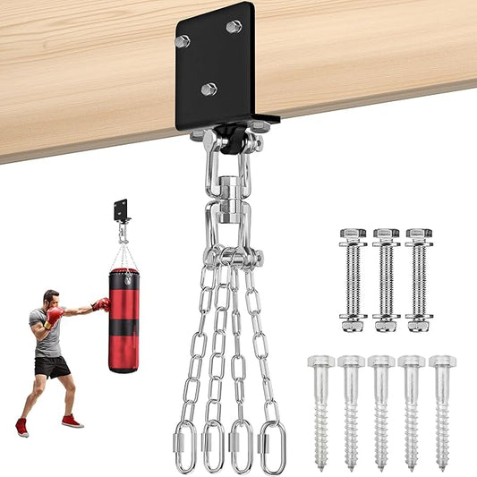 Heavy Bag Hanger for Heavy Bag Beam Mount 360° Rotation Boxing Bag Ceiling Mount I-Beam Punching Bag Hanger Beam Mount Hooks Fit Hanging Punching Bags and Swings (700 LB Capacity)