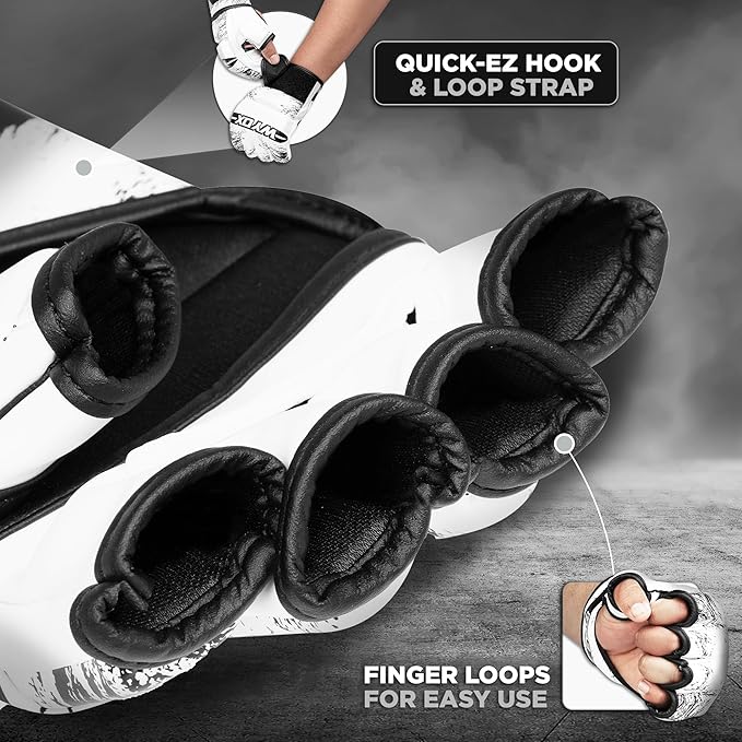 WYOX MMA Gloves for Men & Women – Grappling & Sparring Boxing Gloves with Open Palm Design, Padded Fingerless Training Gloves for Kickboxing, Muay Thai, Youth & Heavy Bag Workouts