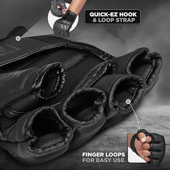 WYOX MMA Gloves for Men & Women – Grappling & Sparring Boxing Gloves with Open Palm Design, Padded Fingerless Training Gloves for Kickboxing, Muay Thai, Youth & Heavy Bag Workouts