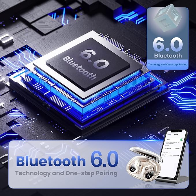 Open Ear Earbuds Wireless Bluetooth Headphones - 80Hrs Playtime Wireless Ear buds with 18.2mm Drivers Stereo Sound, Touch Control Earphones IPX7 Waterproof Bluetooth 5.4 for Running Fitness Workout