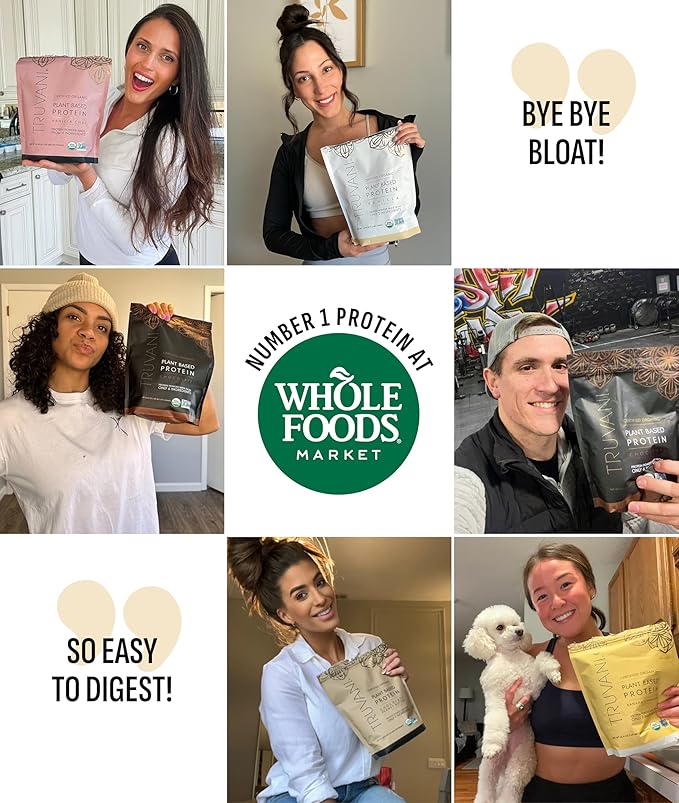 Truvani Vegan Pea Protein Powder | Vanilla | 20g Organic Plant Based Protein | 18 Servings | Keto | Gluten & Dairy Free | Low Carb | No Added Sugar