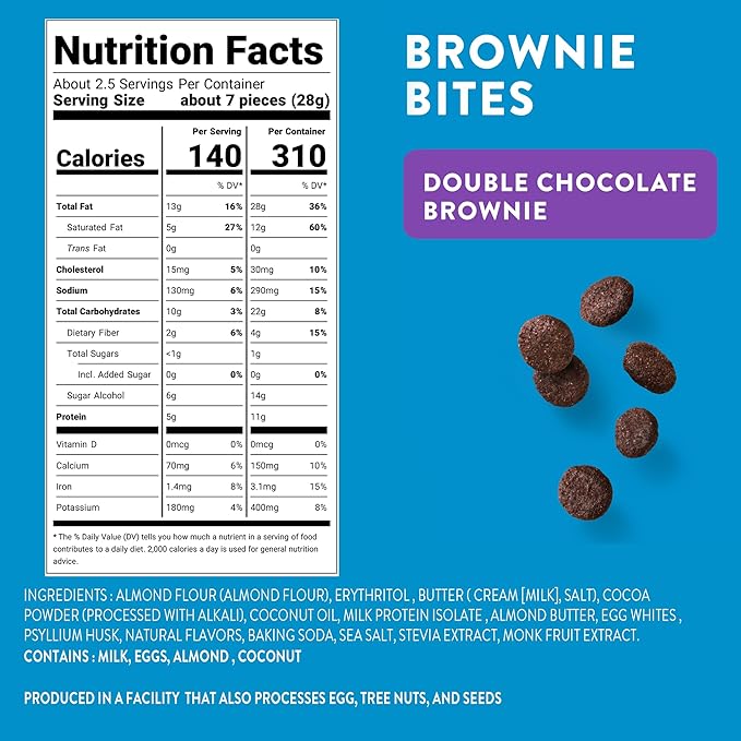 HighKey Cookies Variety Pack - 6.75oz Low Carb No Added Sugar 3-Pack Chocolate Chip Cookie, Snickerdoodle, Brownie Bites Low Carb Gluten Free Diabetic Snack Diet Friendly Food Sweets