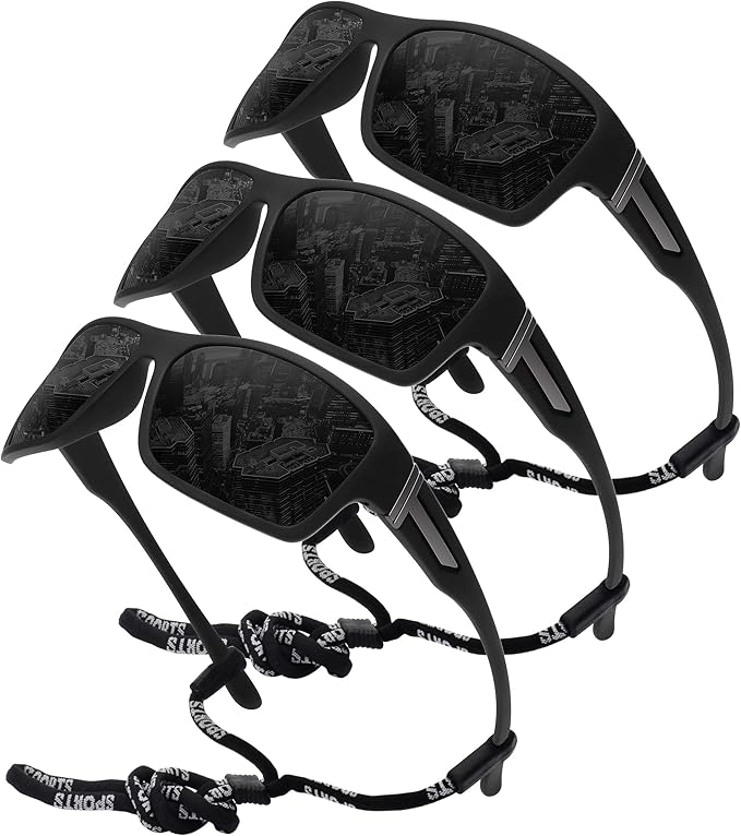 STORYCOAST Polarized Sports Sunglasses for Men Women Unbreakable Frame Cycling Fishing Driving