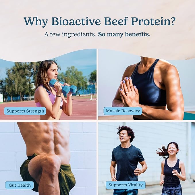 Beef Protein Isolate Powder w/Bovine Colostrum Supplement | Clean, 100% Grass Fed, Carnivore, Keto Friendly | Gluten Free | Helps Build Lean Muscle | 20g of Protein, 30 Servings, Chocolate